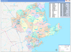 Essex County, MA Digital Map Color Cast Style