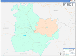 Estill County, KY Digital Map Color Cast Style