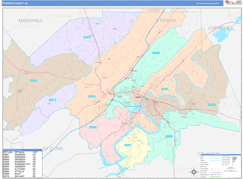 Etowah County, AL Digital Map Color Cast Style