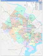 Fairfax County, VA Digital Map Color Cast Style