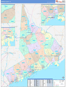 Fairfield County, CT Digital Map Color Cast Style