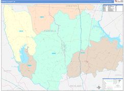 Fairfield County, SC Digital Map Color Cast Style
