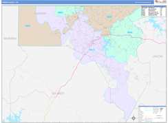 Fannin County, GA Digital Map Color Cast Style