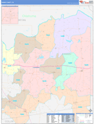 Fannin County, TX Digital Map Color Cast Style