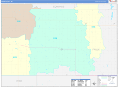 Faulk County, SD Digital Map Color Cast Style