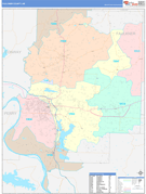 Faulkner County, AR Digital Map Color Cast Style