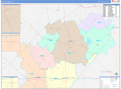 Fayette County, TX Digital Map Color Cast Style