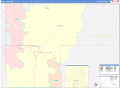 Finney County, KS Digital Map Color Cast Style