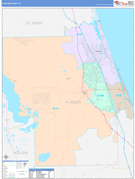 Flagler County, FL Digital Map Color Cast Style