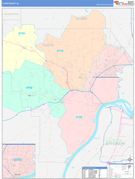 Floyd County, IN Digital Map Color Cast Style