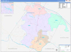 Fluvanna County, VA Digital Map Color Cast Style