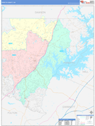 Forsyth County, GA Digital Map Color Cast Style