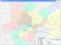 Forsyth County, NC Digital Map Color Cast Style