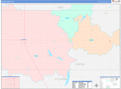 Foster County, ND Digital Map Color Cast Style