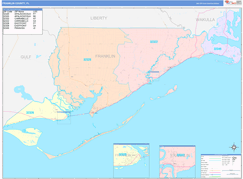 Franklin County, FL Digital Map Color Cast Style
