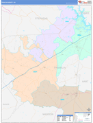 Franklin County, GA Digital Map Color Cast Style