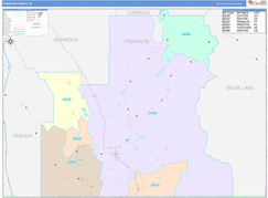 Franklin County, ID Digital Map Color Cast Style