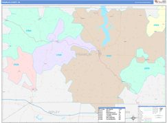 Franklin County, IN Digital Map Color Cast Style