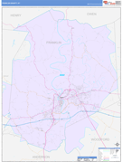 Franklin County, KY Digital Map Color Cast Style