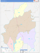 Franklin Parish (County), LA Digital Map Color Cast Style