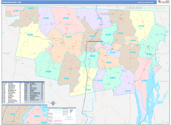 Franklin County, MA Digital Map Color Cast Style