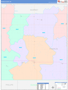 Franklin County, NE Digital Map Color Cast Style