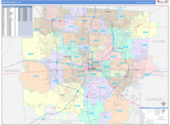 Franklin County, OH Digital Map Color Cast Style