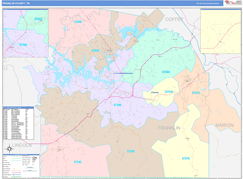 Franklin County, TN Digital Map Color Cast Style