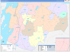 Franklin County, VT Digital Map Color Cast Style