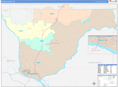 Franklin County, WA Digital Map Color Cast Style