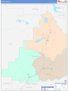 Fremont County, ID Digital Map Color Cast Style