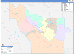 Fremont County, WY Digital Map Color Cast Style