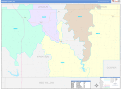 Frontier County, NE Digital Map Color Cast Style