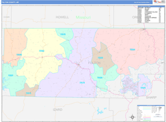 Fulton County, AR Digital Map Color Cast Style