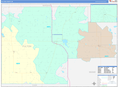 Fulton County, IN Digital Map Color Cast Style