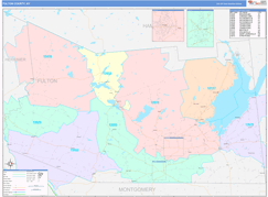 Fulton County, NY Digital Map Color Cast Style