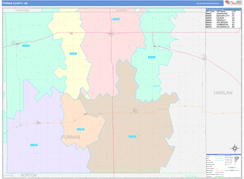 Furnas County, NE Digital Map Color Cast Style