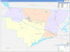 Gadsden County, FL Digital Map Color Cast Style