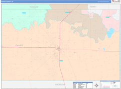 Gaines County, TX Digital Map Color Cast Style