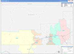 Garfield County, CO Digital Map Color Cast Style