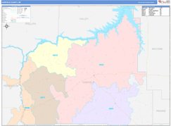 Garfield County, MT Digital Map Color Cast Style