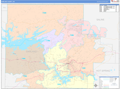 Garland County, AR Digital Map Color Cast Style