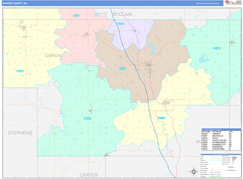 Garvin County, OK Digital Map Color Cast Style