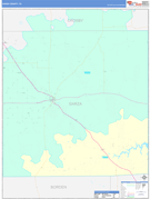 Garza County, TX Digital Map Color Cast Style