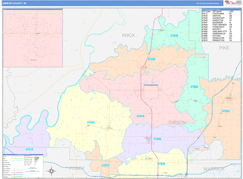 Gibson County, IN Digital Map Color Cast Style