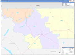 Glacier County, MT Digital Map Color Cast Style