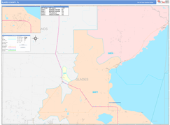 Glades County, FL Digital Map Color Cast Style