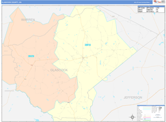 Glascock County, GA Digital Map Color Cast Style