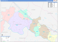 Goochland County, VA Digital Map Color Cast Style