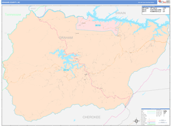 Graham County, NC Digital Map Color Cast Style